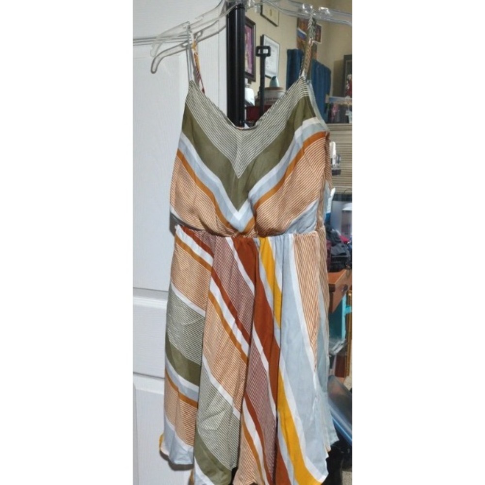 Lauren Conrad Striped Dress Womens Medium Multicolor Spaghetti Strap Mini - Picture 2 of 2